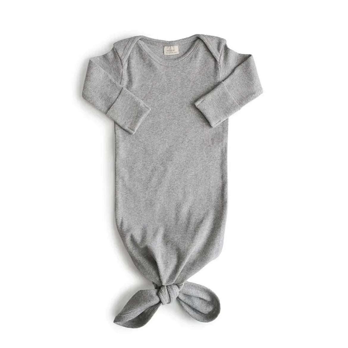 Mushie Camicia da Notte Annodata 0-3 mesi - Grigio Melange - Apple Pie