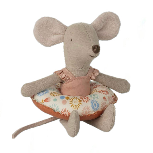 Maileg Beach Mice, Topo Sorellina con Salvagente Fiori - Apple Pie