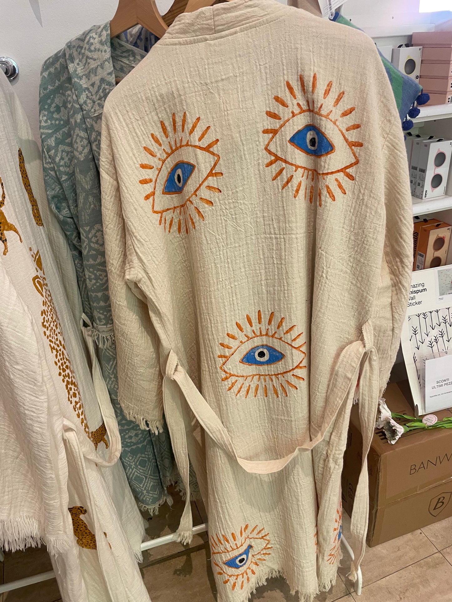 Kimono Evil Eye Ecru – Aelia Anna