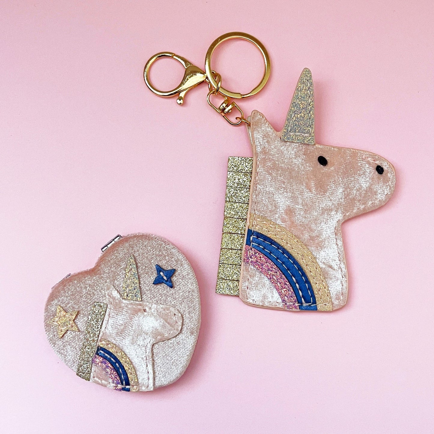 Mimi & Lula – Portachiavi unicorno in velluto e glitter