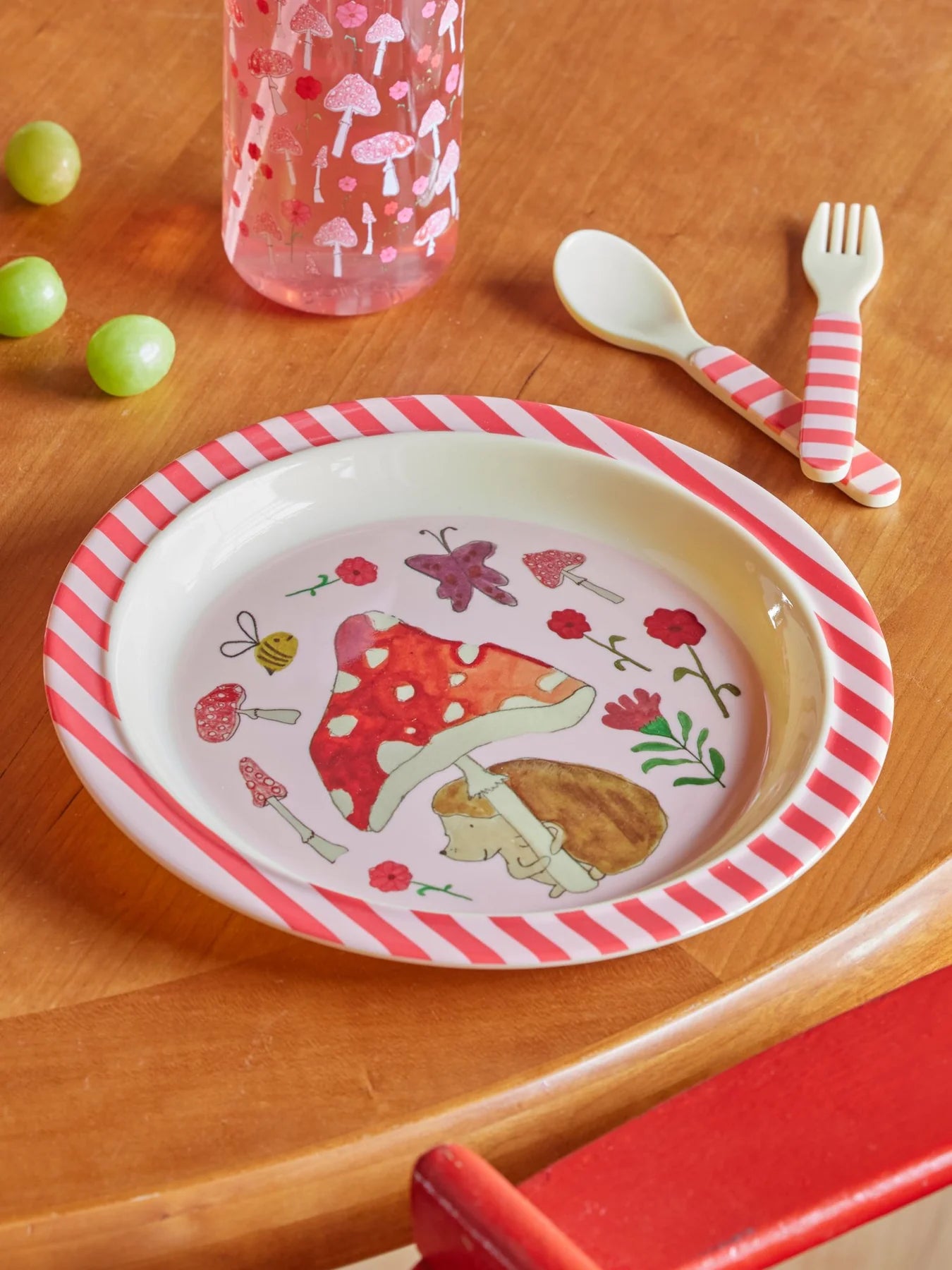 RICE Piatto Piano in Melamina Pink Happy Forest - Apple Pie