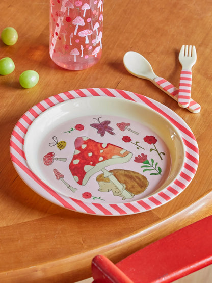 RICE Piatto Piano in Melamina Pink Happy Forest - Apple Pie