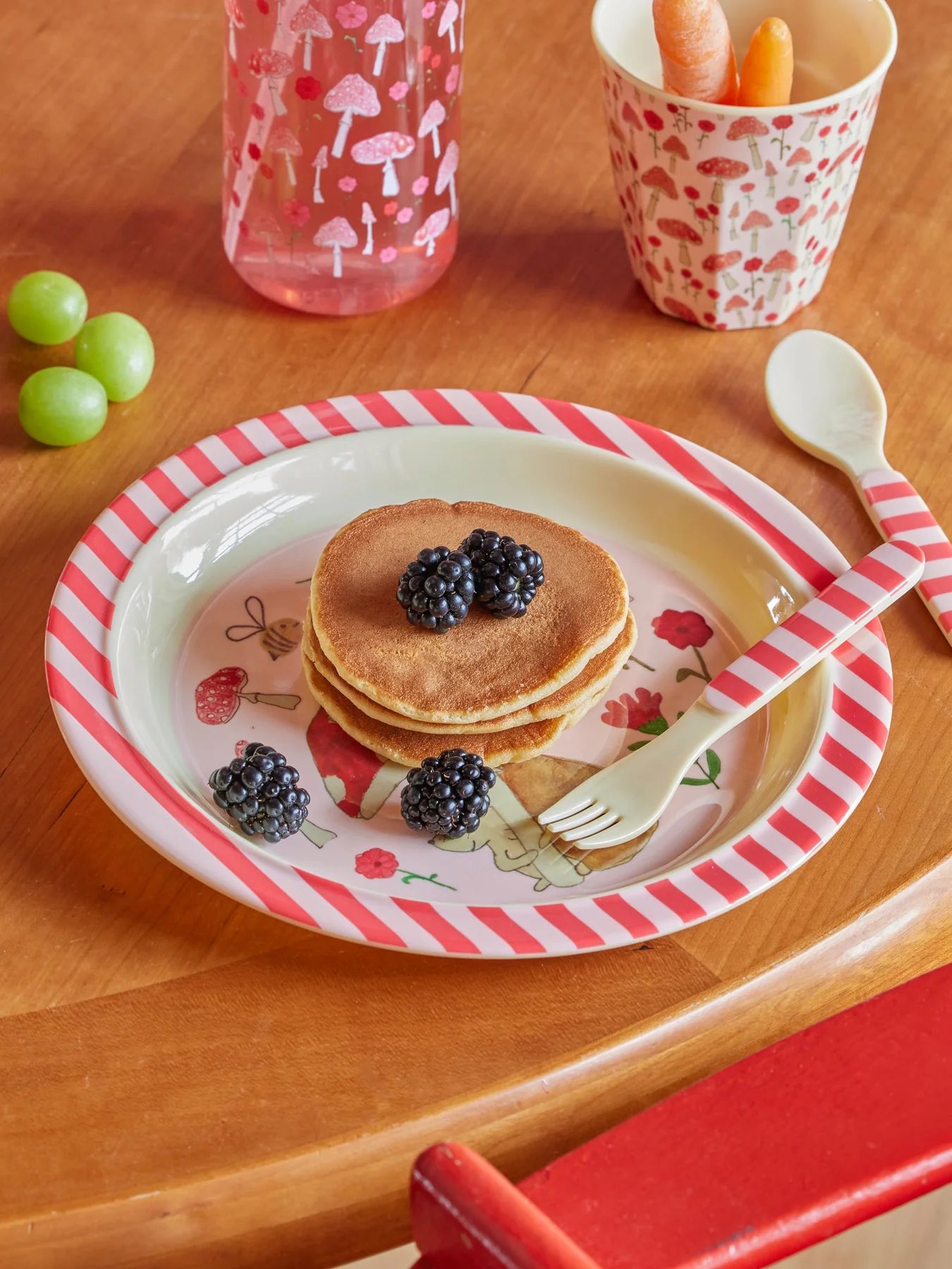 RICE Piatto Piano in Melamina Pink Happy Forest - Apple Pie