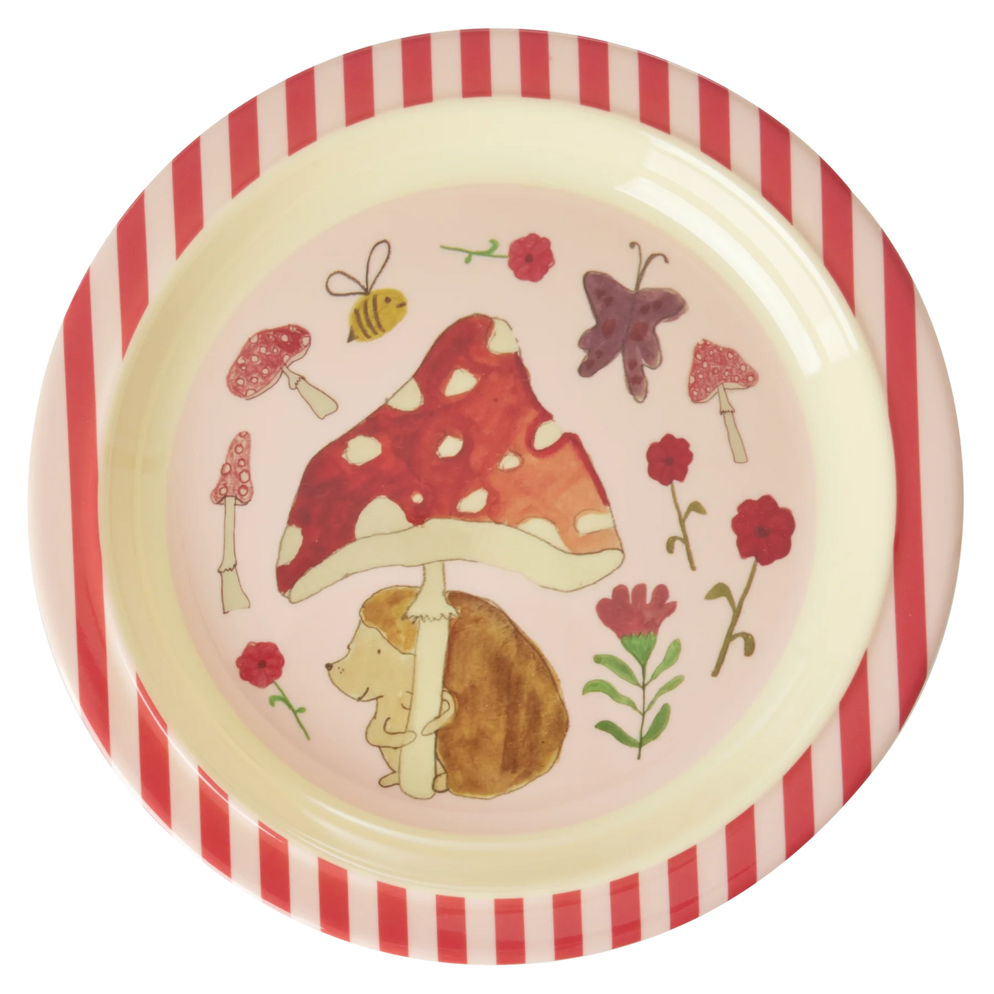 RICE Piatto Piano in Melamina Pink Happy Forest - Apple Pie