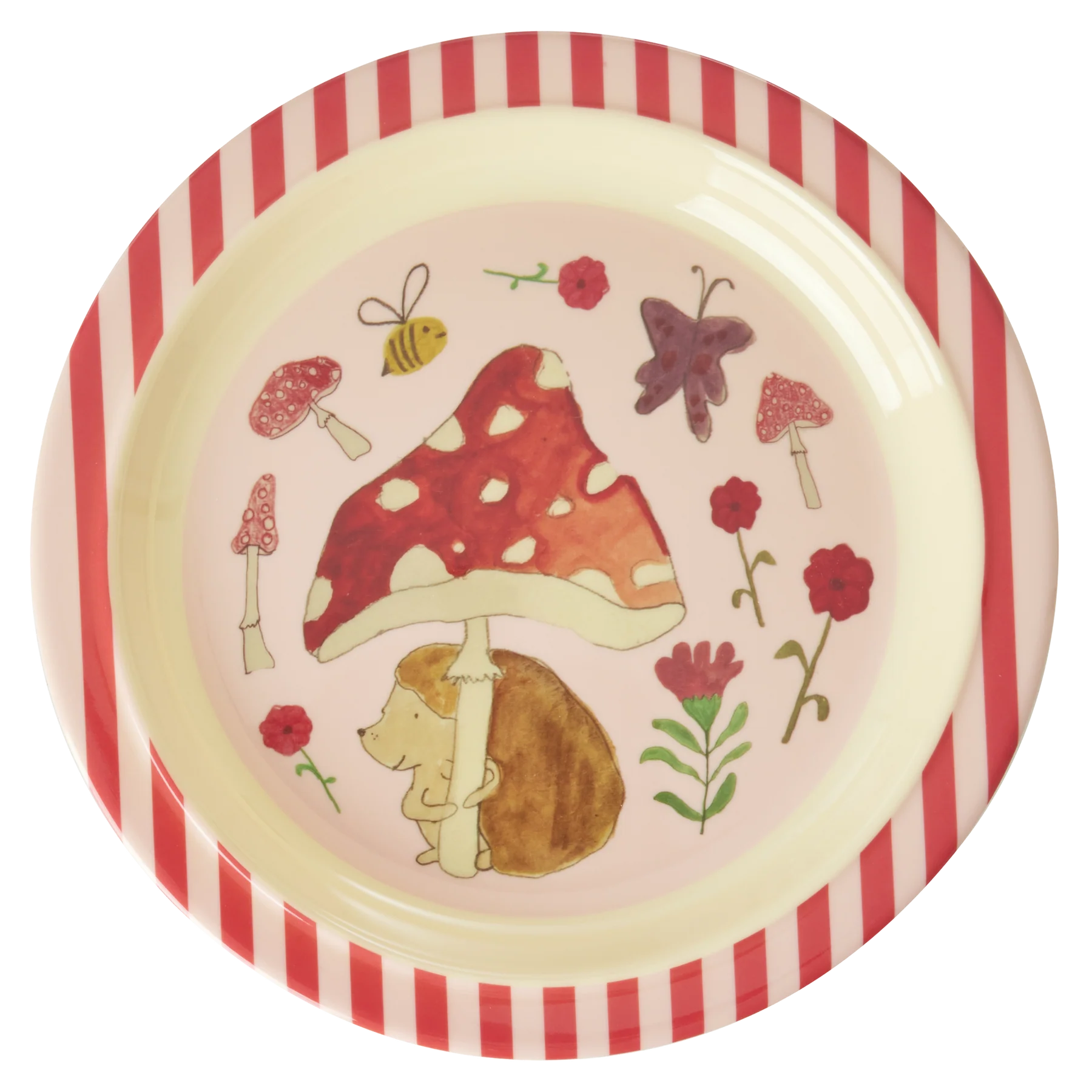 RICE Piatto Piano in Melamina Pink Happy Forest - Apple Pie