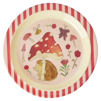 RICE Piatto Piano in Melamina Pink Happy Forest - Apple Pie