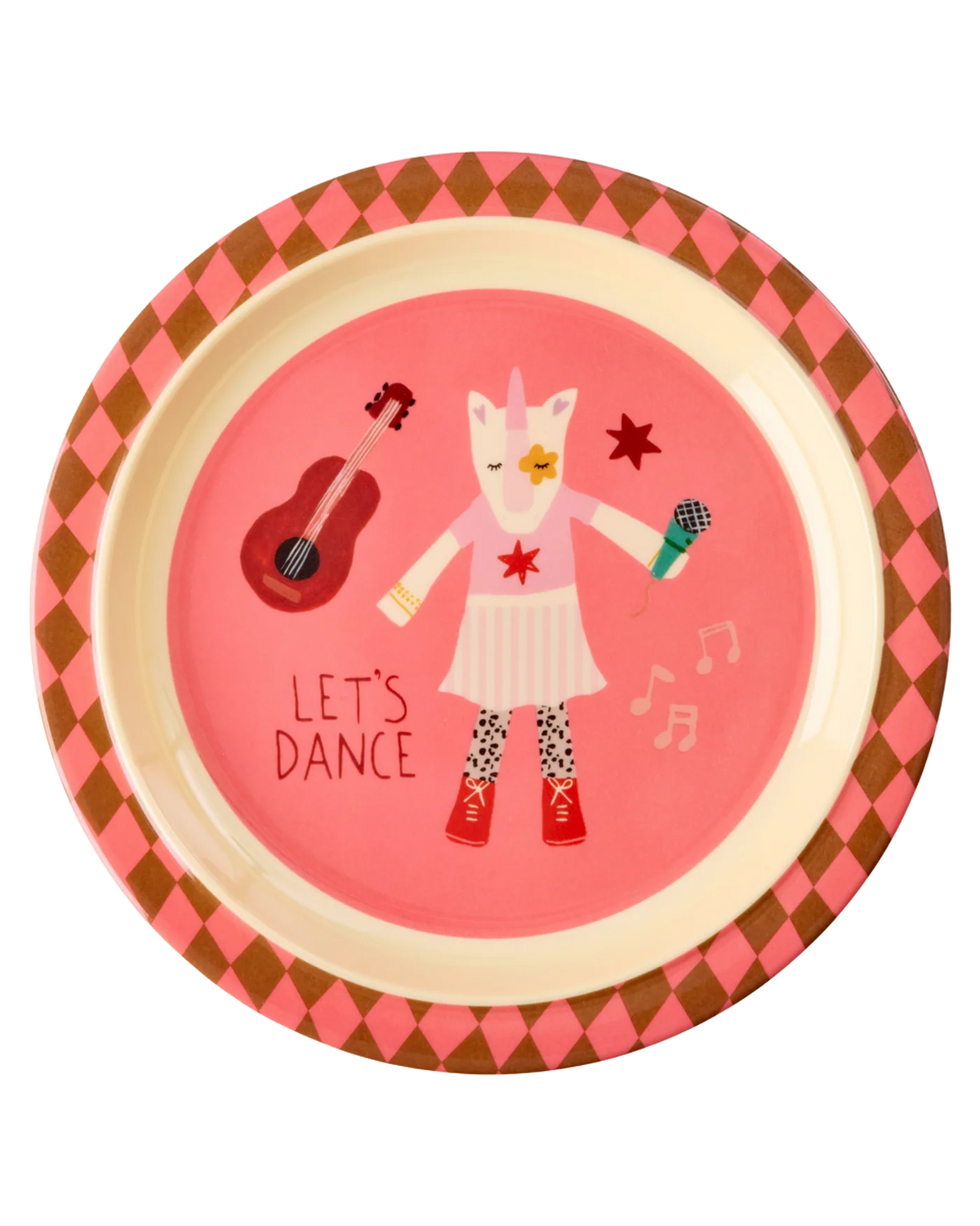RICE Piatto Bambini in Melamina – Music Band Rosa