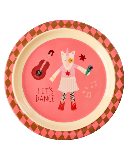 RICE Piatto Bambini in Melamina – Music Band Rosa