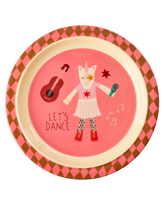 RICE Piatto Bambini in Melamina – Music Band Rosa