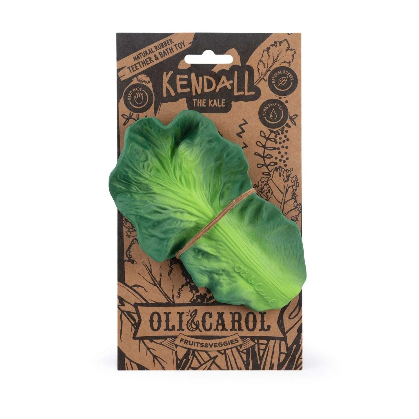 Oli&Carol – Kendall the Kale Baby Teether in gomma naturale