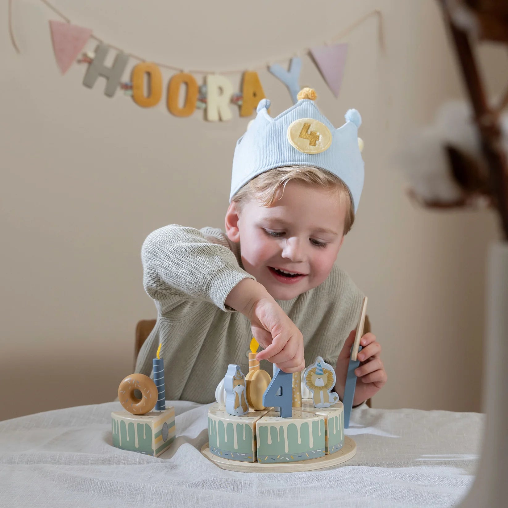 Little Dutch Corona Compleanno con Numeri - Azzurro - Apple Pie