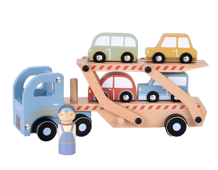 Little Dutch Camion Bisarca trasporto Macchinine - Gioco in legno - Apple Pie