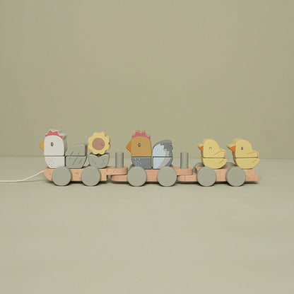 Gioco da tirare con costruzioni in legno FSC Little Farm - Apple Pie
