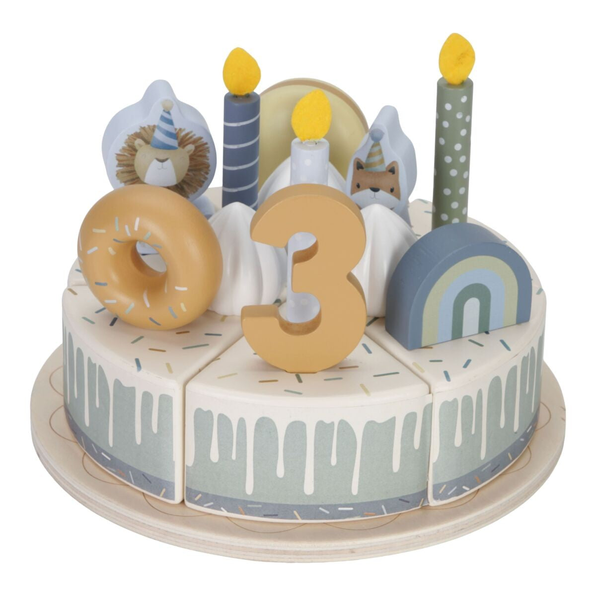 Little Dutch Torta di Compleanno in Legno Little Dutch 26 pezzi - Azzurro - Apple Pie