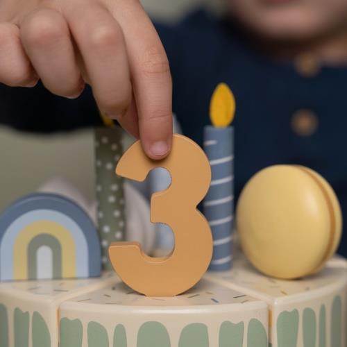 Little Dutch Torta di Compleanno in Legno Little Dutch 26 pezzi - Azzurro - Apple Pie