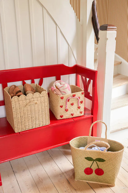 RICE Grande Borsa in Rafia Naturale Big Cherry – Fatta a Mano - IN ARRIVO