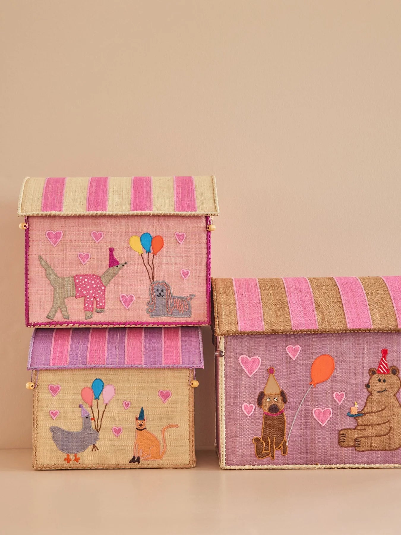 Cesto Giochi in Rafia Animali - Grande - Pink Party Animal - Apple Pie