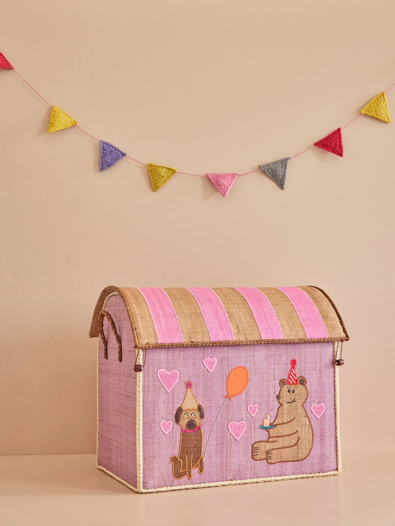 Cesto Giochi in Rafia Animali - Grande - Pink Party Animal - Apple Pie