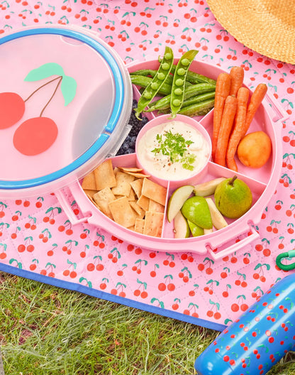 Vassoio con Manico Rosa con Ciliegia – Contenitore Snack Diviso Rice Denmark