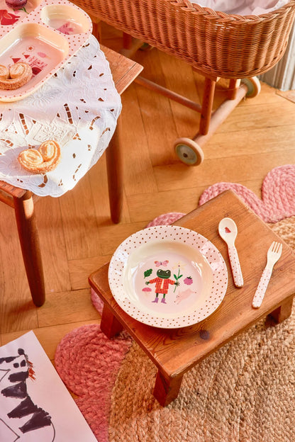 Piatto Fondo Bambino RICE in Melamina – Fairytale Rosa (Ciotola Bambini)