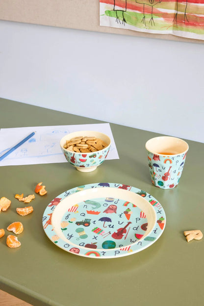 RICE Piatto Bambini in Melamina – ABC Blu