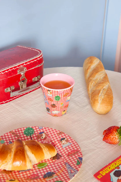 RICE Tazza Media "Kids in Paris" in Melamina 250 ml – Rossa - IN ARRIVO