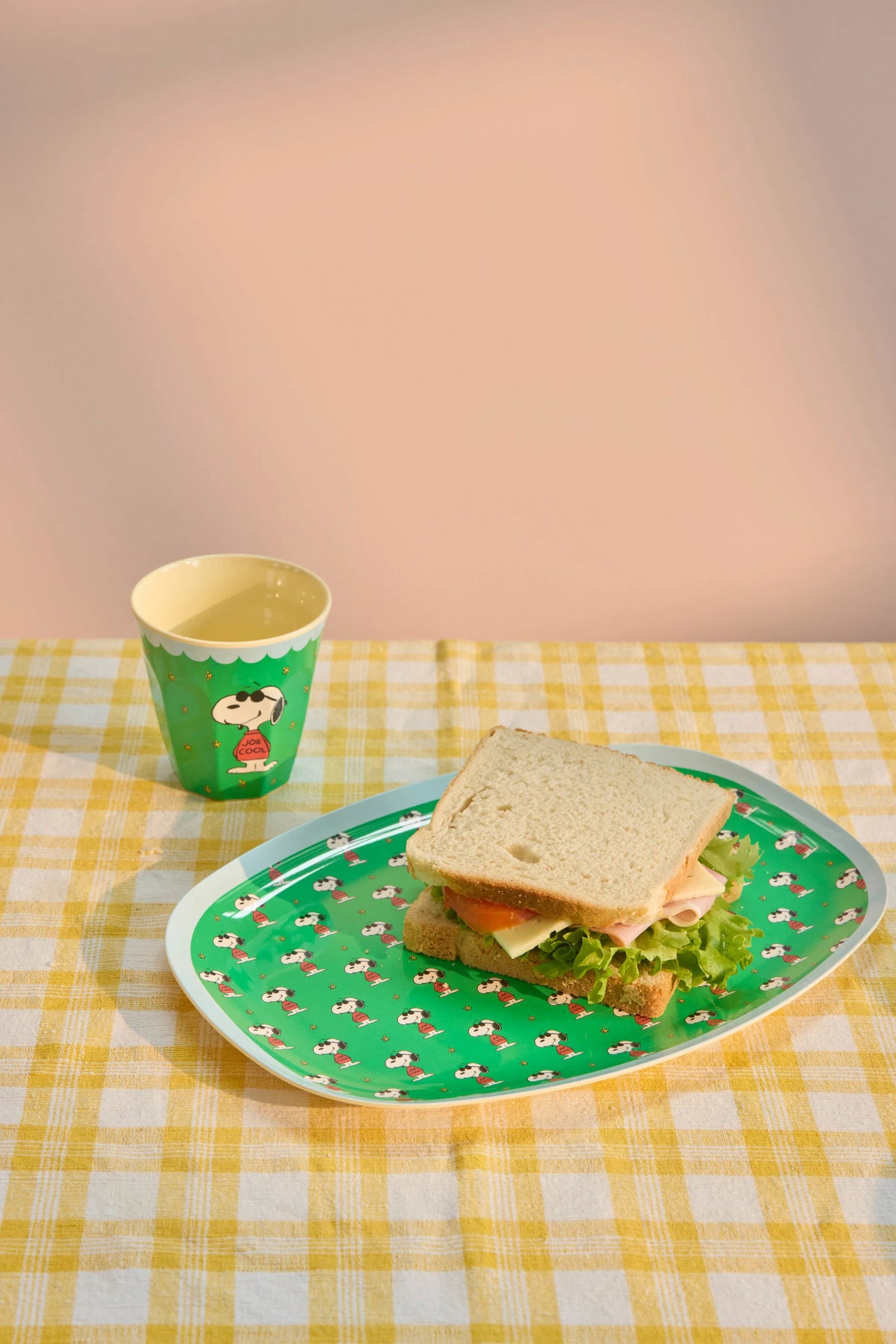 RICE Bicchiere in Melamina Snoopy Joe Cool Verde – 250 ml