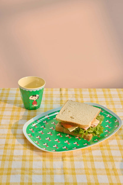 RICE Bicchiere in Melamina Snoopy Joe Cool Verde – 250 ml