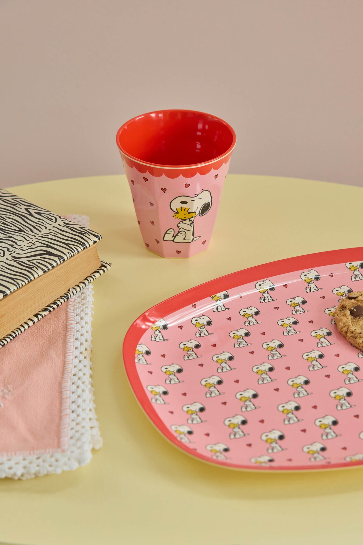 RICE Bicchiere in Melamina Snoopy – Rosa 250 ml