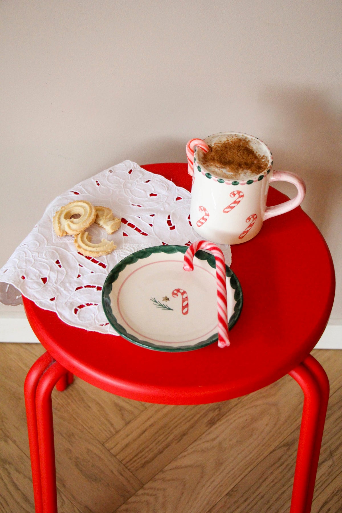 RICE Tazza di Natale in Ceramica – Candy Cane – 420 ml