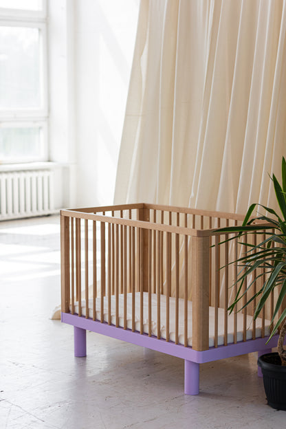 Lettino con le sbarre Nox Cox - Legno Naturale e Lavanda - Apple Pie