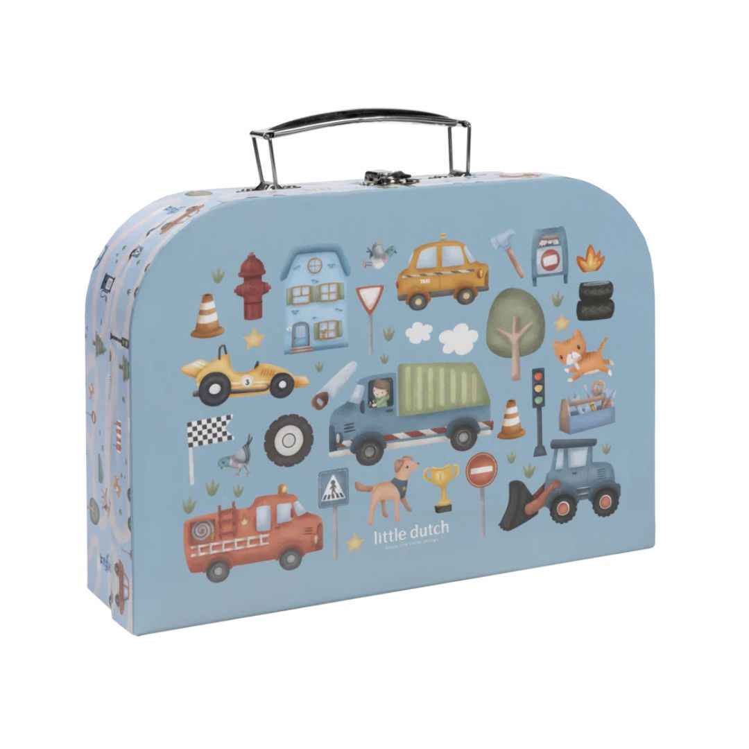 Little Dutch – Valigetta Creativa Veicoli 20+ Pezzi – 3+ Anni