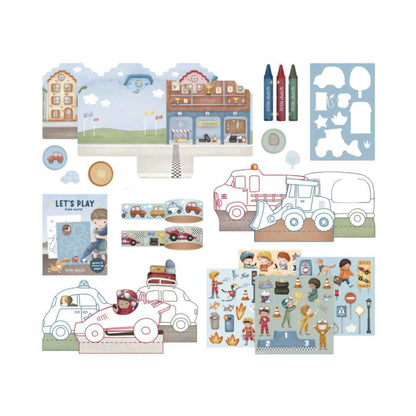 Little Dutch – Valigetta Creativa Veicoli 20+ Pezzi – 3+ Anni