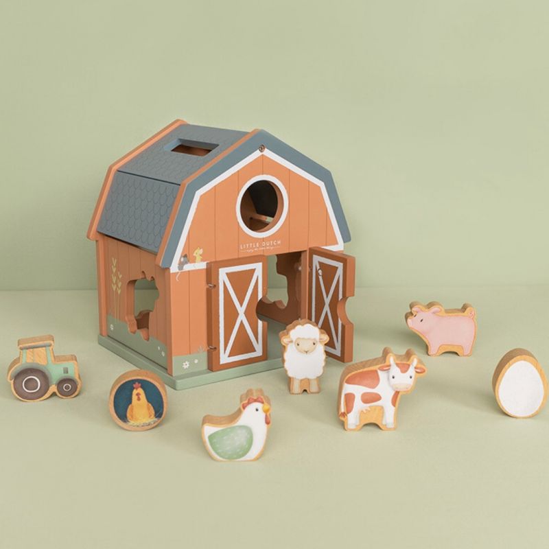 Little Dutch Cubo con Forme ad Incastro - Little Farm - Apple Pie
