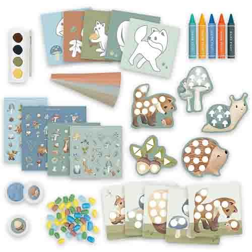Bambini che creano con la Little Dutch XL Craft Box Forest Friends set creativo