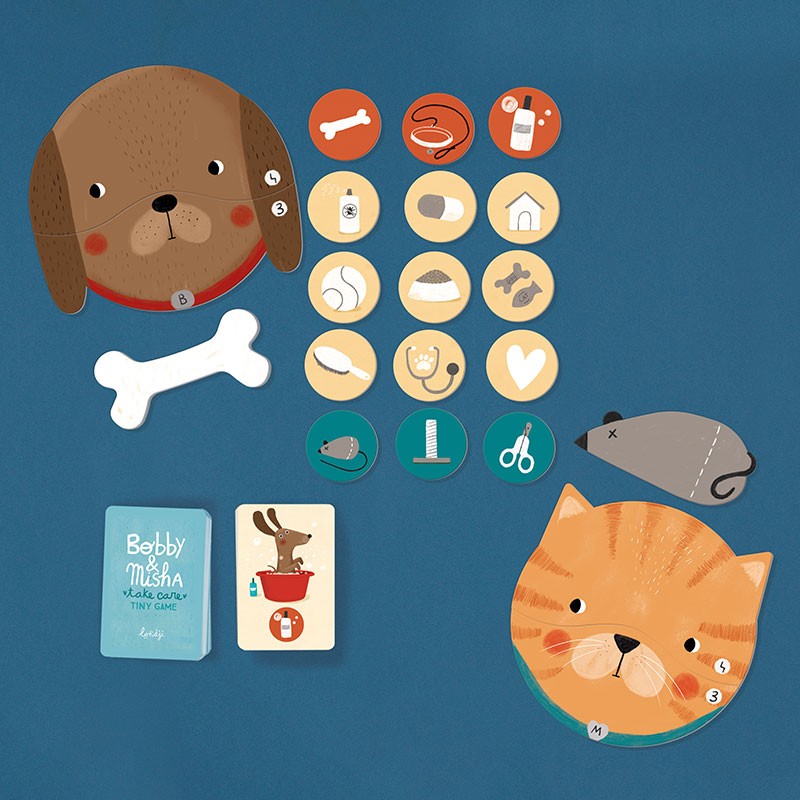 Gioco di Memoria Londji Tiny Game Bobby & Misha – Prendersi Cura degli Animali (4+ Anni)