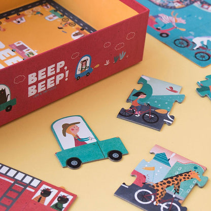 Londji – Puzzle Pista e Macchinine Beep Beep! – Puzzle 48 pezzi 3/6 anni