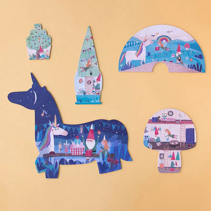 Londji – 5 Puzzle progressivi e reversibili Happy Birthday Unicorn – Puzzle educativi bambini 3+