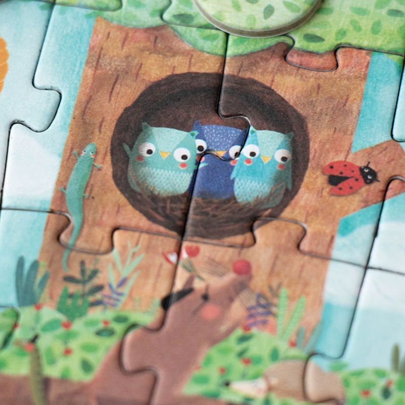 Puzzle Tascabile Londji Pommier – Imparare a Contare con gli Animali (36 Pezzi, 4+ Anni)
