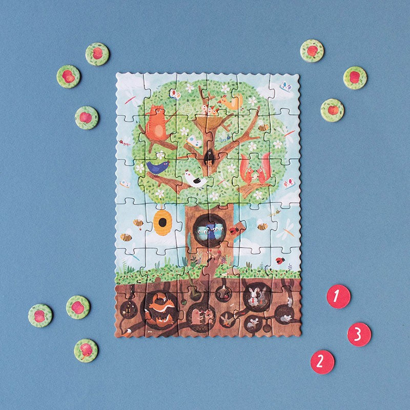 Puzzle Tascabile Londji Pommier – Imparare a Contare con gli Animali (36 Pezzi, 4+ Anni)
