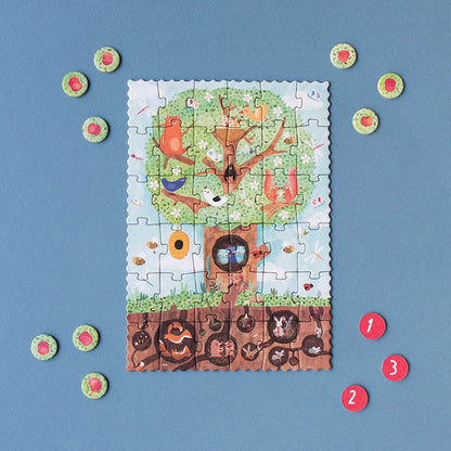 Puzzle Tascabile Londji Pommier – Imparare a Contare con gli Animali (36 Pezzi, 4+ Anni)
