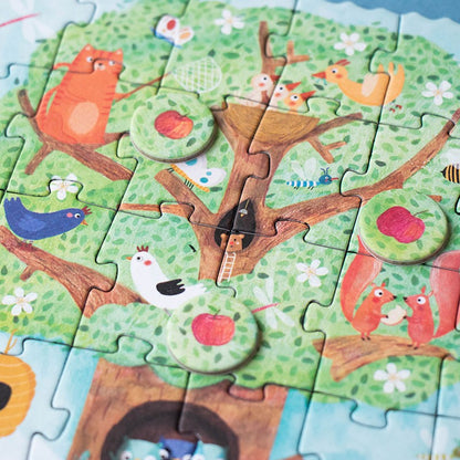 Puzzle Tascabile Londji Pommier – Imparare a Contare con gli Animali (36 Pezzi, 4+ Anni)