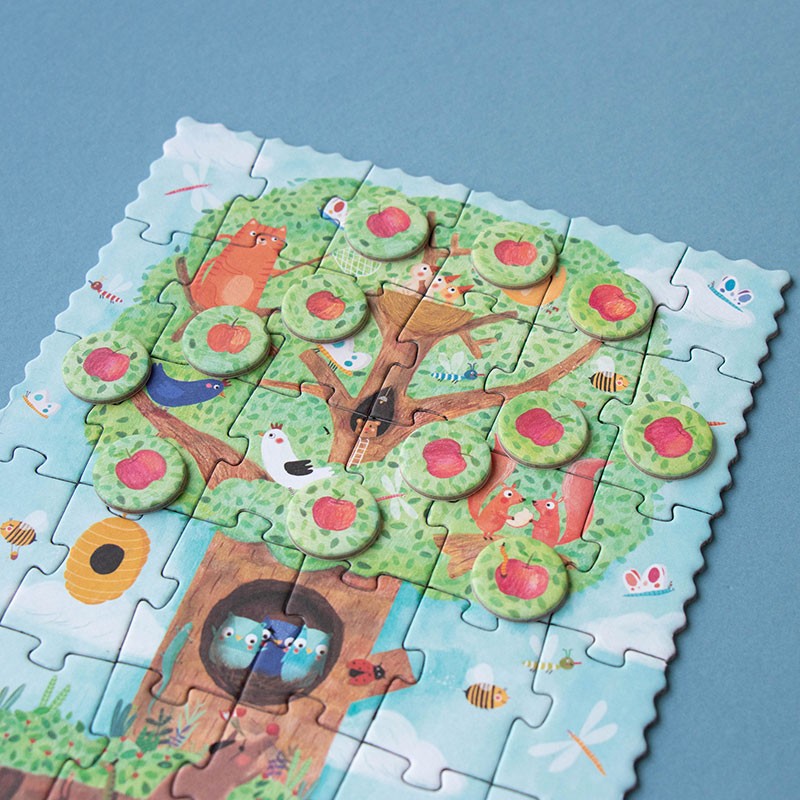 Puzzle Tascabile Londji Pommier – Imparare a Contare con gli Animali (36 Pezzi, 4+ Anni)
