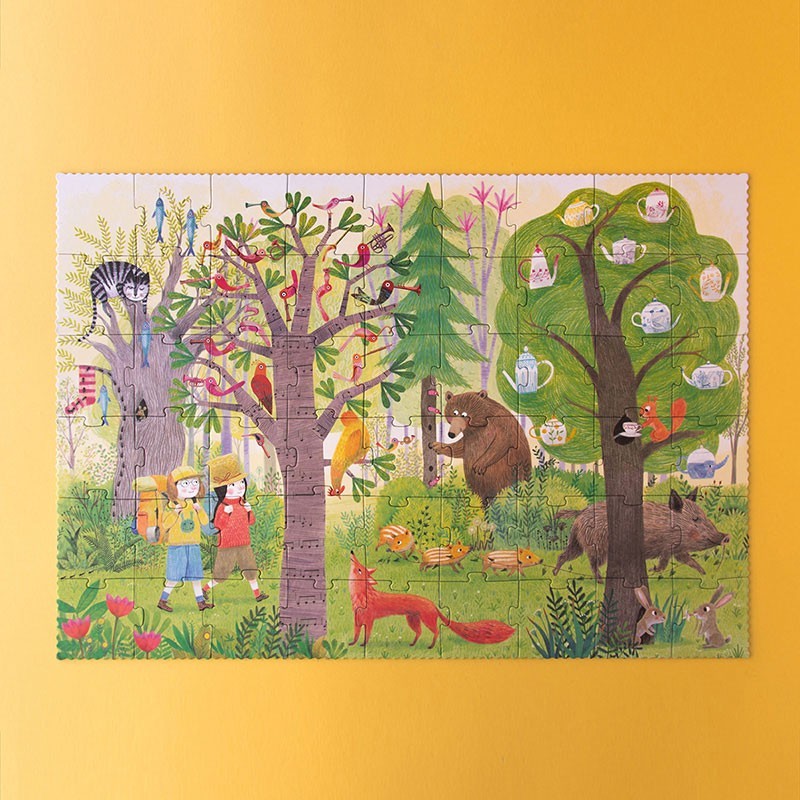 Londji Puzzle Reversibile Giorno & Notte nella Foresta – 54 Pezzi