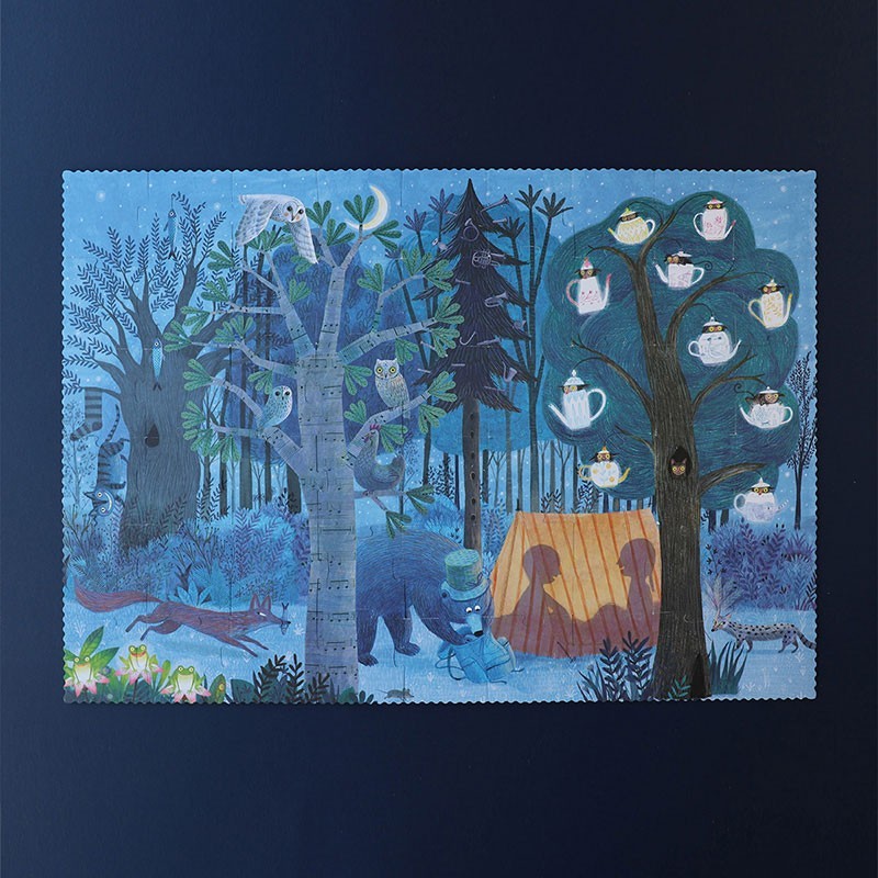 Londji Puzzle Reversibile Giorno & Notte nella Foresta – 54 Pezzi