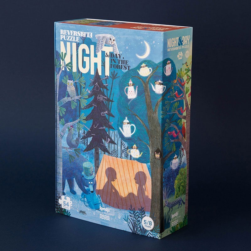 Londji Puzzle Reversibile Giorno & Notte nella Foresta – 54 Pezzi