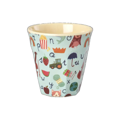 RICE Bicchiere Bambini in Melamina "ABC Blue"  250 ml