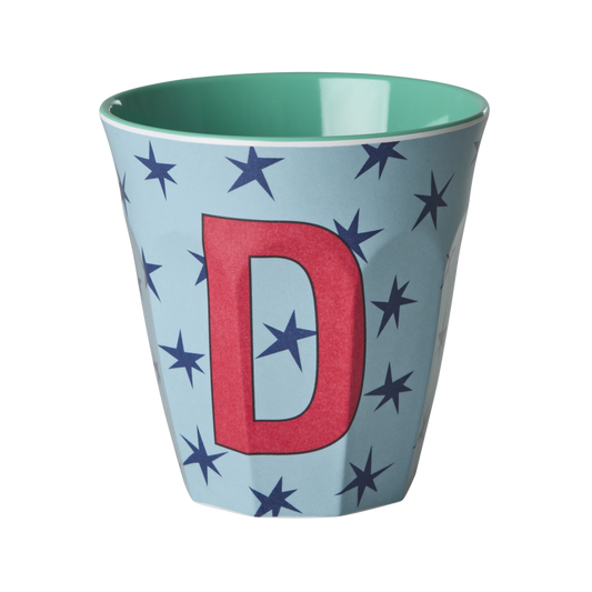 Tazza Alfabeto “D” con Stelle Blu – Tazza in Melamina Rice Denmark