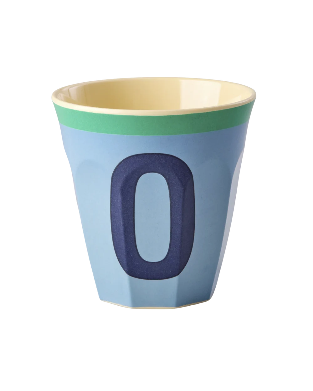 Rice – Tazza Media Alfabeto in Melamina Vintage Blu – Lettera O