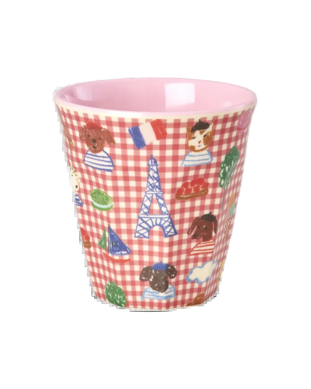RICE Tazza Media "Kids in Paris" in Melamina 250 ml – Rossa - IN ARRIVO